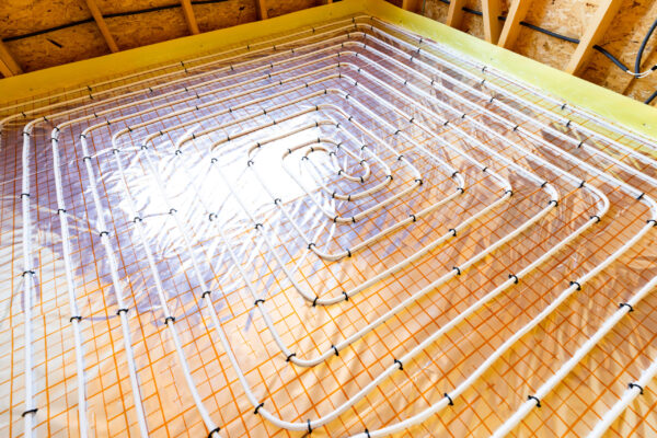 New house with underfloor heating system